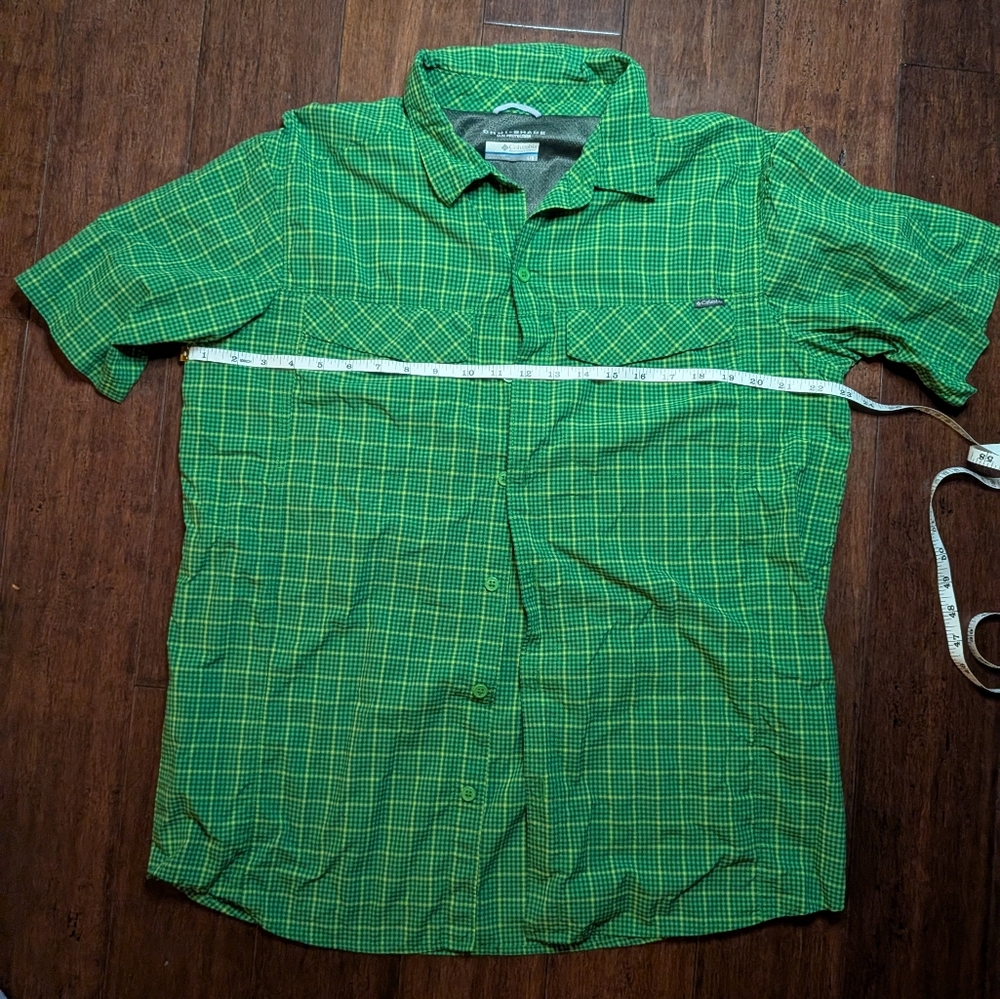 Columbia Omni Shade Green Plaid Sun Protection Shirt